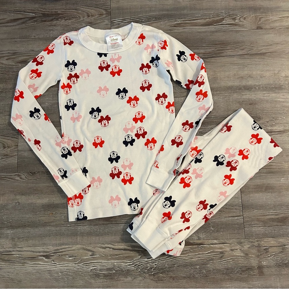 Disney Kids Pajama Set - White with Red and Black Mickey Mouse Design